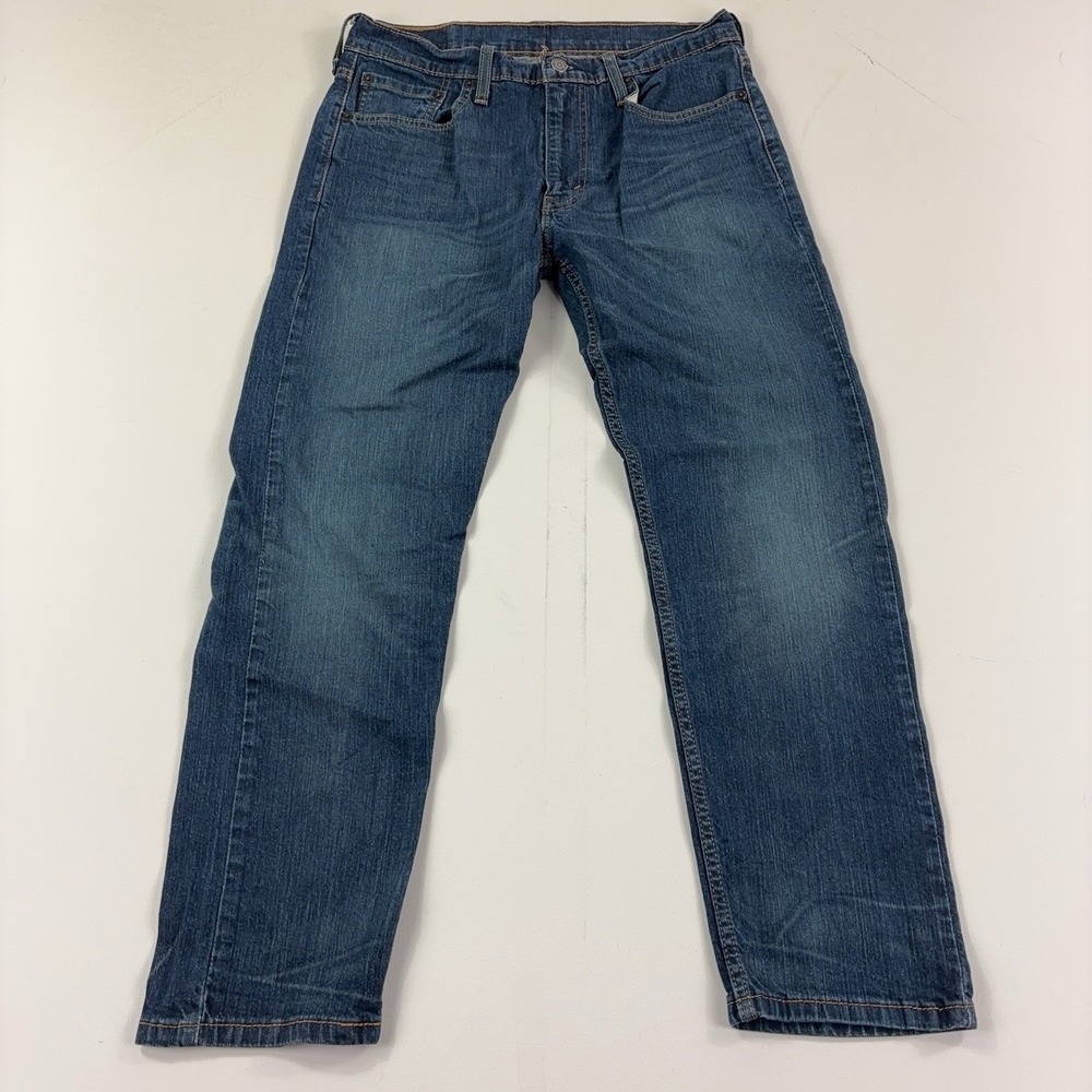 Levis 502 Jeans Mens 33x28 Blue Medium Wash Regular Tapered Fit Denim Pants